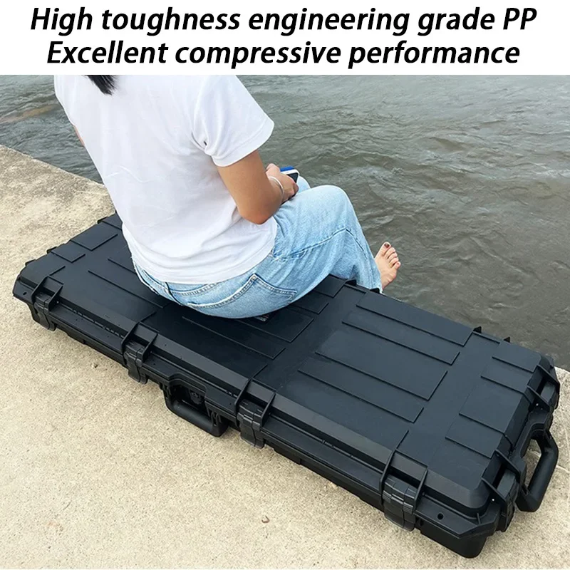 Plastic Organizing Storage Tools Box Sponge Lining Waterproof IP67 Toolbox Large Fishing Rod Hardware Organizer Tool Case Wheels