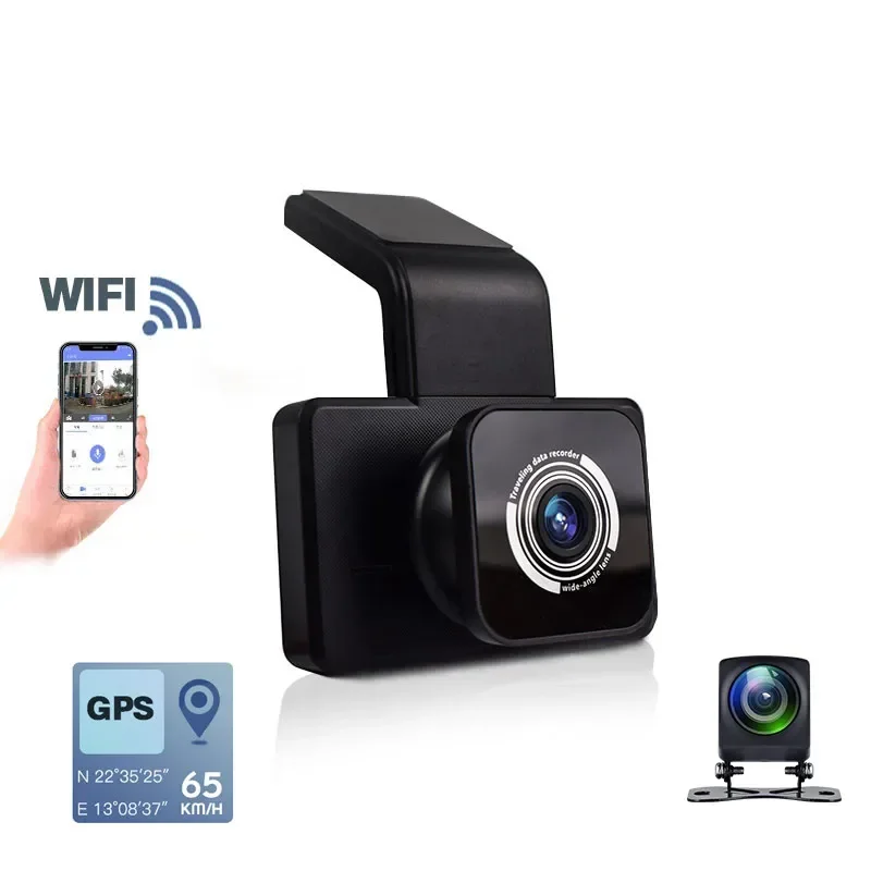 Factory direct sale car black box FHD 1080P video camera 3.0 inch wifi dashcam driving record with GPS G-sensor