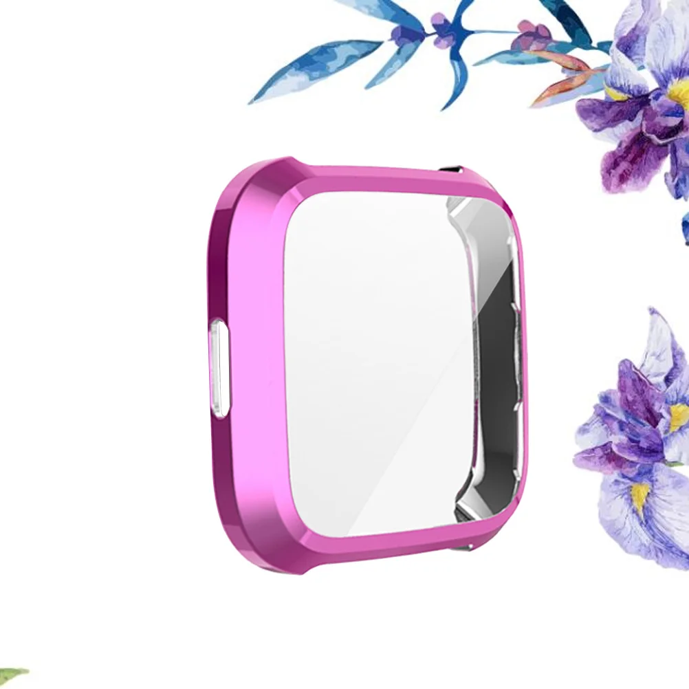

Watch Protective Frame Cover Sturdy Drop Resistant Protective Case Compatible for Fitbit Purple Elegant Stylish Watch