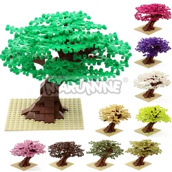 Marumine MOC Bricks Tree Set 205PCS with Plate Model Building Kit Blocks Plant Accessories Grass Parts Decoration Scene Toys
