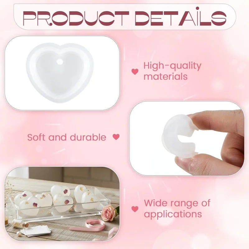 Heart-Shaped Silicone Mold for DIY Pendant Making