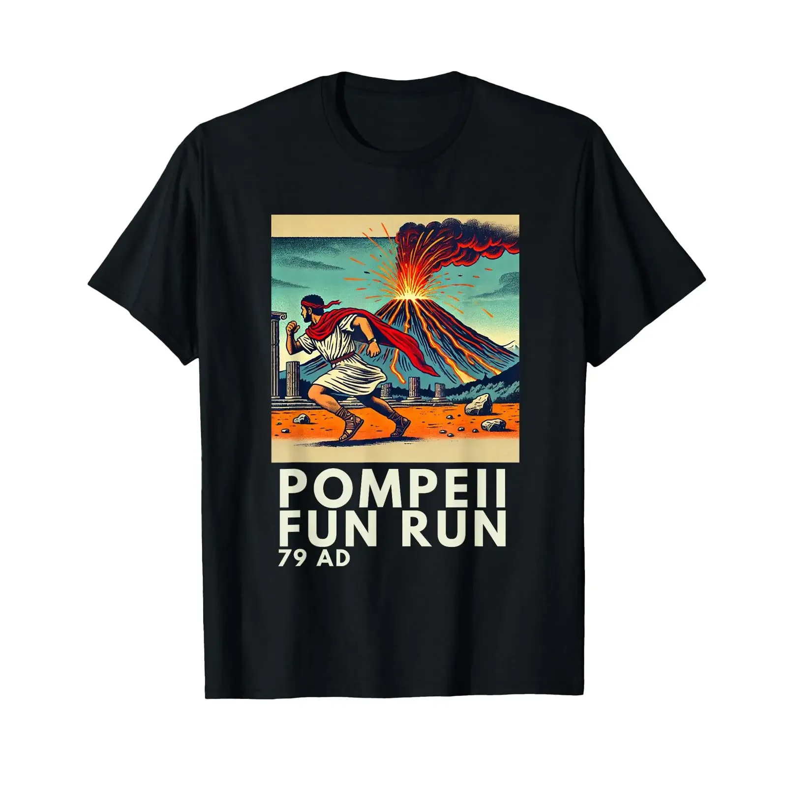 Funny Pompeii Fun Run Geography Volcanology Volcanologist T Shirt vintage Washed Stylish Unisex Breathable Versatile fashion