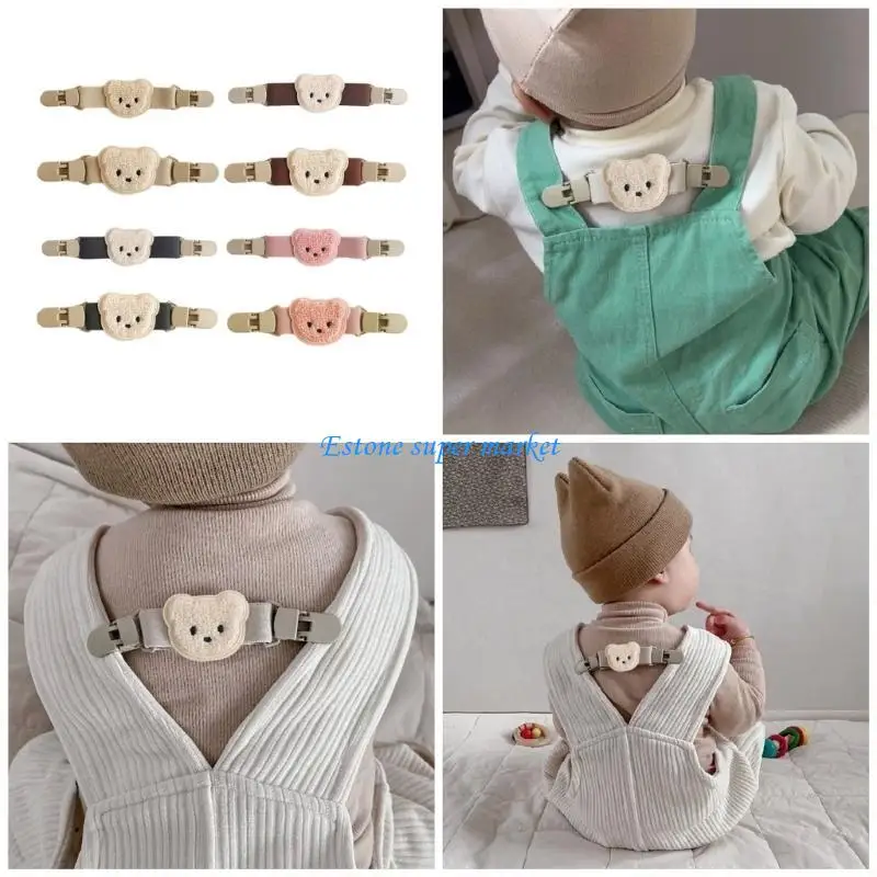 090B Bear Nonslip Strap Clip for Baby Suspender Overall Pants Elastic Clip