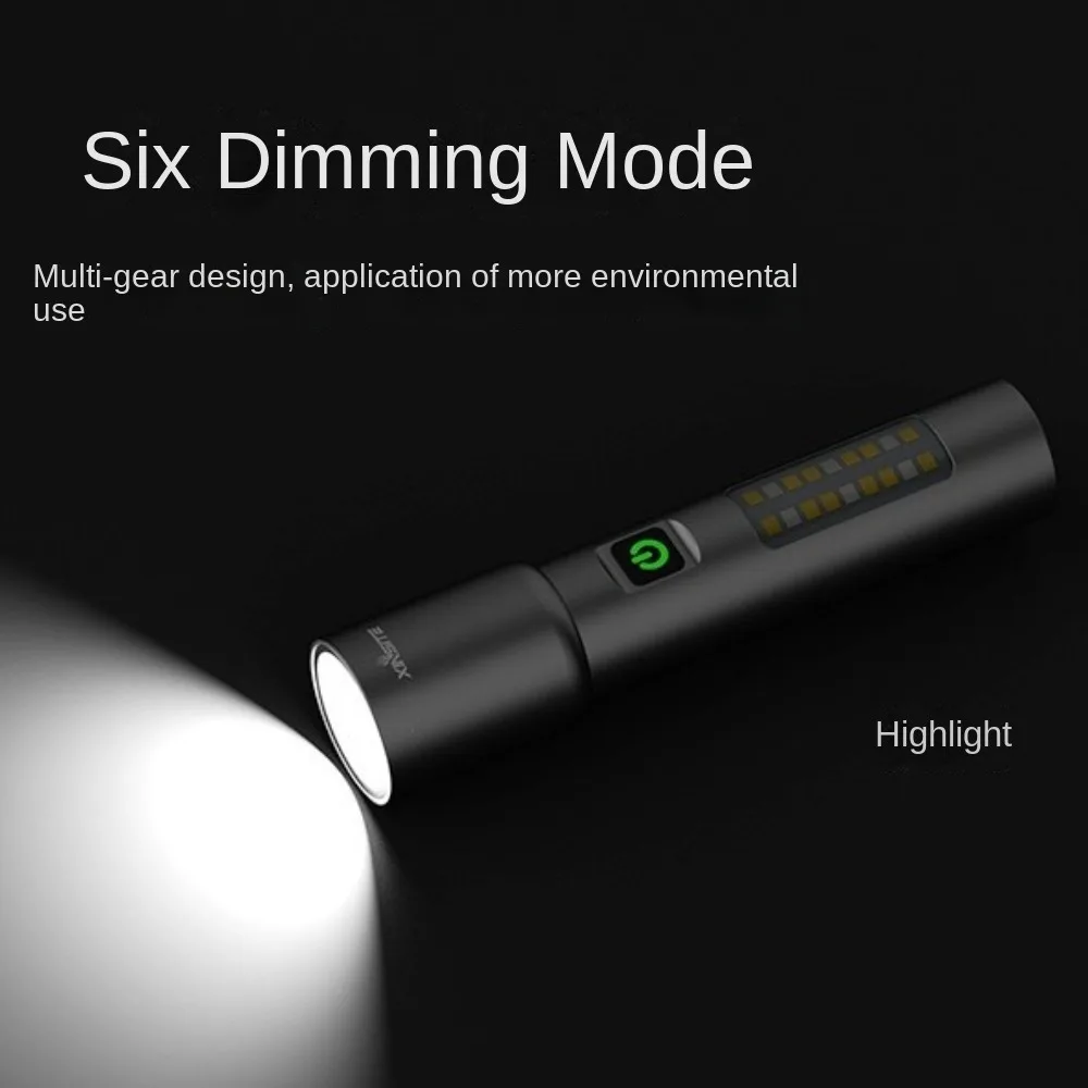 Mini torce LED ad alta potenza con 6 modalità di luci rosse e bianche Lampada zoom telescopica Ricaricabile tramite USB zoomabile