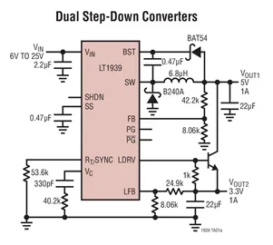 LT1939EDD LT1939IDD LT1939 - Monolithic 2A Step-Down Regulator Plus Linear Regulator/Controller