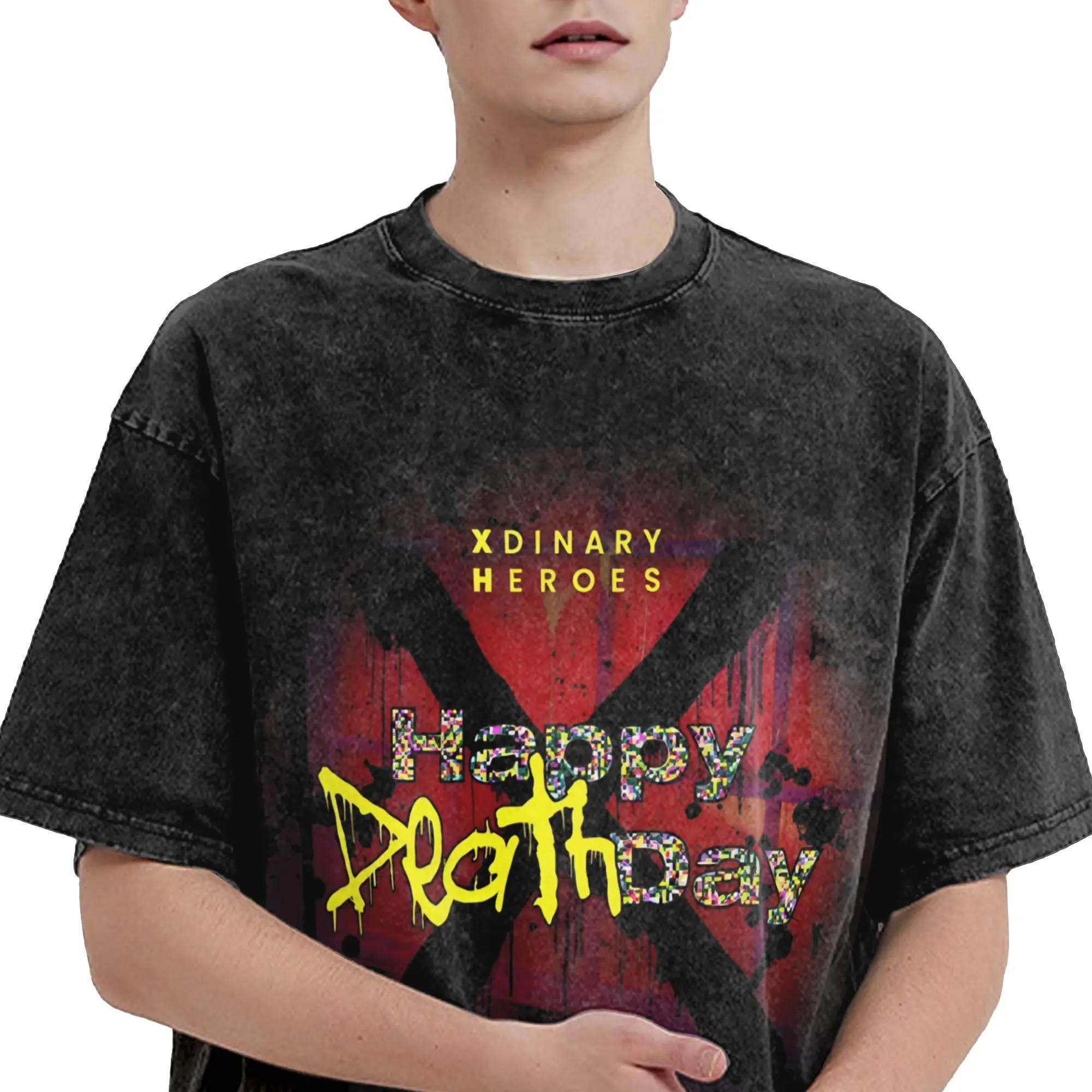 Xdinary Heroes  Washed T Shirt Streetwear Hip Hop Vintage T-Shirts  Tee Shirt Men Women Short Sleeve Oversize