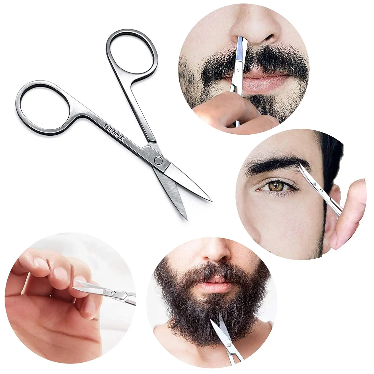 4Pcs Set Beard Shaping Kit Multi-Curve Hairline Template Beard Comb Pencil Scissors Barbershop Accessories Beard Styling Tool gallery 3