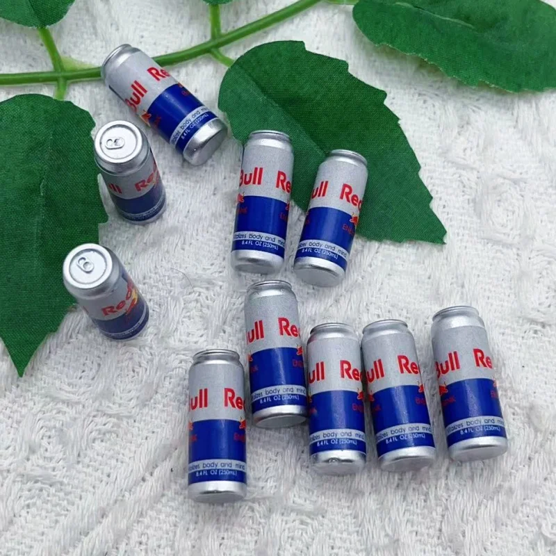 10-Piece Resin Red Bull Can Charms - Perfect for Jewelry Making: Earrings, Necklaces, and Keychains