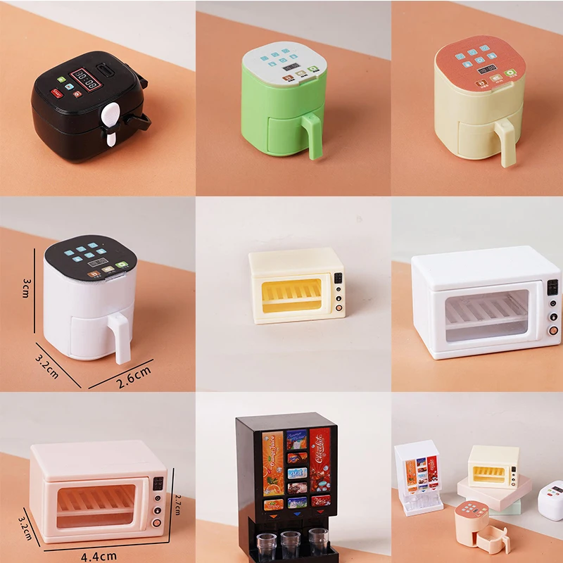 1/12 Dollhouse Simulation Miniature Kitchen Appliances Model Dollhouse Air Fryer Beverage Machine Oven Rice Cooker Ornaments