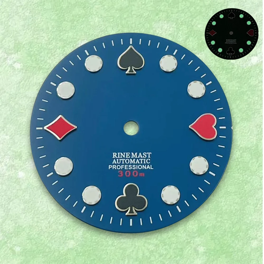 Циферблат с логотипом S 28,5 мм, подходит для NH35/NH36, японский автоматический механизм, зеленые светящиеся аксессуары для модификации часов