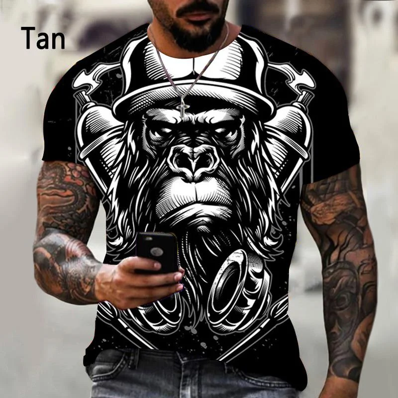 New Fashion Gorilla Monkey 3D Printed T-shirt Unisex Summer Casual Short Sleeve Shirt Top