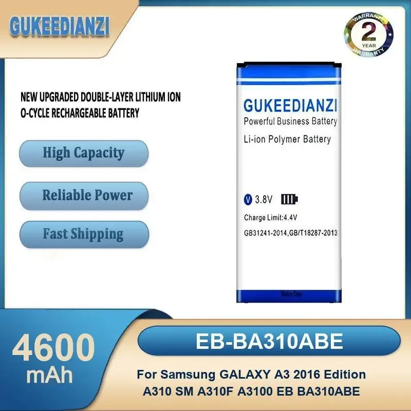 

EB-BA310ABE 4600mAh High Capacity Mobile Phone Battery For Samsung GALAXY A3 2016 Edition A310 SM A310F A3100 EB BA310ABE