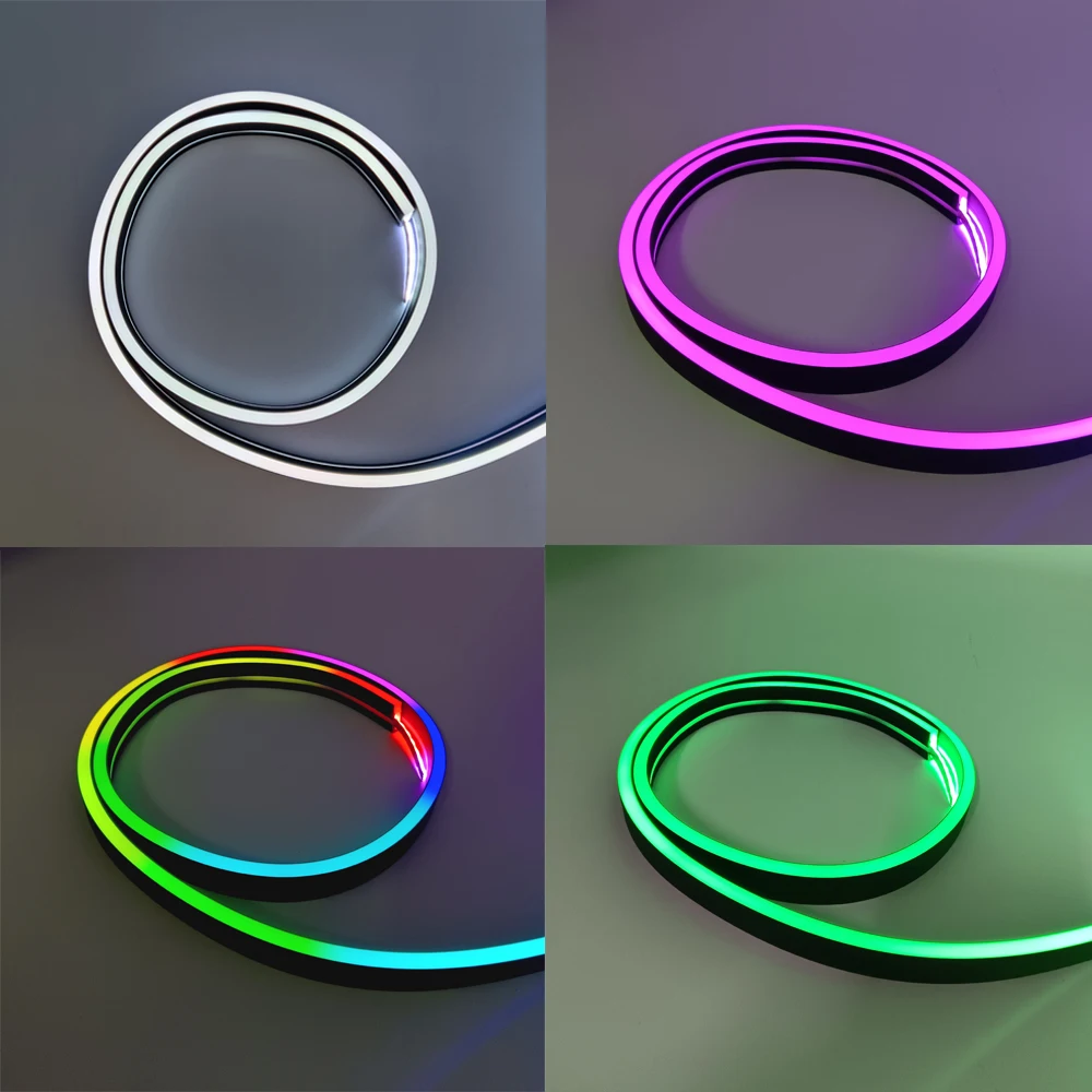 8-12MM WS2812B SK6812 WS2811 5050 RGB Strip Light Decoration Black Led Neon Tube Silica Gel Soft Flexible IP67 Waterproof