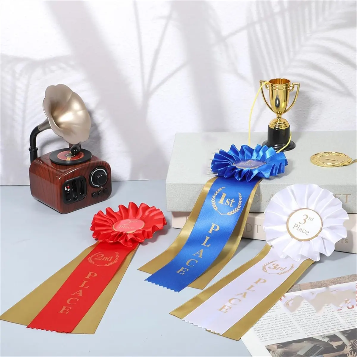 

*ESTR 3 шт. Наградные ленты 1-го, 2-го, 3-го, набор розетки с наградной лентой, атласные ленты для победителя учащихся, награды