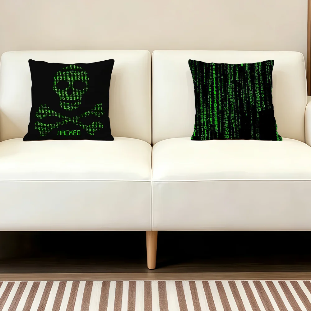 H-Hacker Code cushion cover Comfortable Decorative For Bedroom Living room Dormitory Picnic and Holiday Decoration