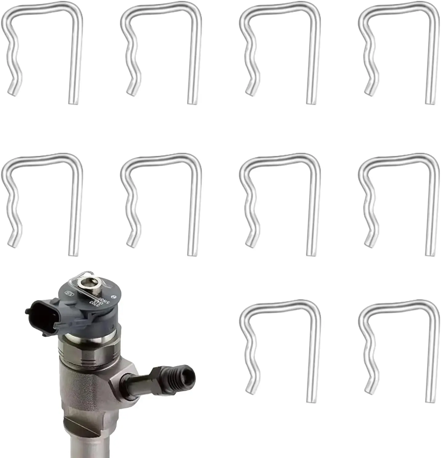 10Pcs CRDI Injector Leak Off Retaining Clips for Peugeot Citroen Fuel Pipe Kit 1982A4, 1579KK, 03L130447, 7701477442 4S7Q9F524AB
