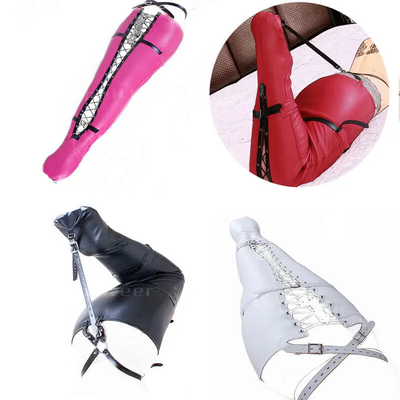 Full Body Harness Binder Binding Sleeping Bag Mummy Mermaid BDSM Bondage Sack PU Leather Bodysuit Straight Jacket Sex Toys Women