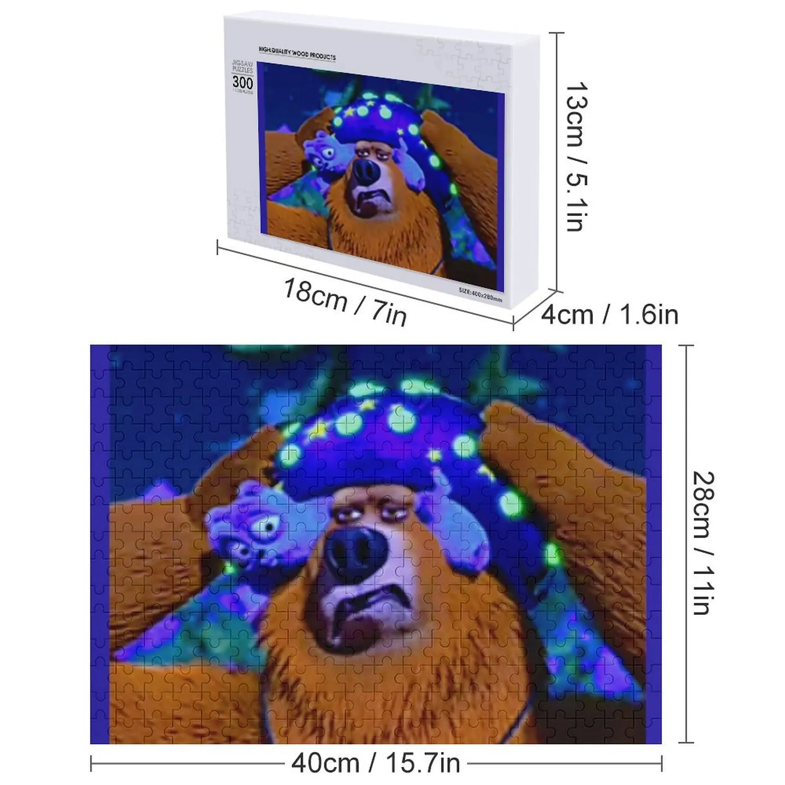 لغز الصور المقطوعة Grizzy and Lemmings مخصص للأطفال محركات مقياس صورة مخصصة تركيبات خشبية لغز الأطفال