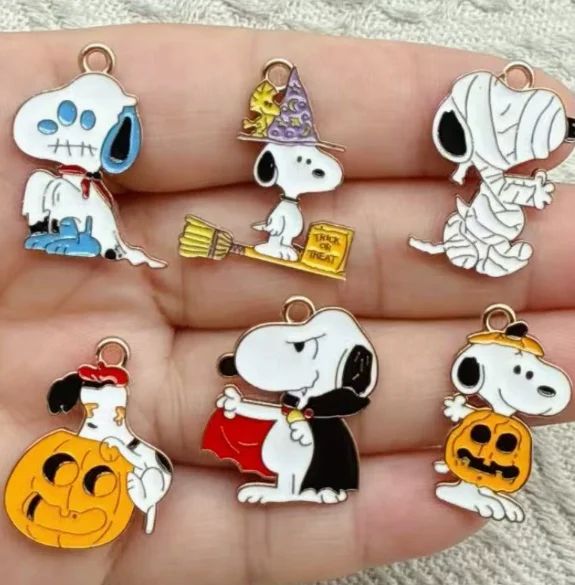 10 Pcs Alloy Cartoon Halloween Dog Charm Pendant For Jewelry DIY Bracelet Earrings Decorative Material Accessories