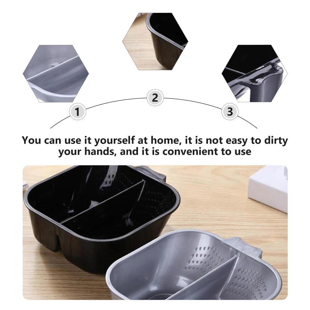 

1 pc Double Hair Color Mixing With Handle Separated Design For Salon Home Use Hair Dye Tool Dyeing Bowl Container Mixing Color