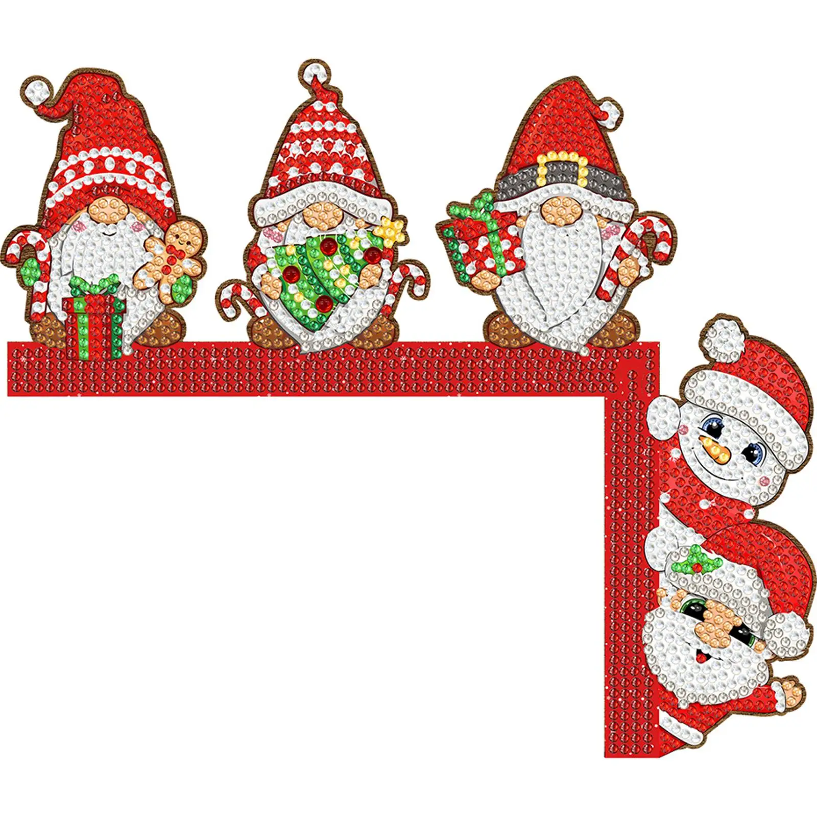 

Рождественский гном: Алмазная вышивка, украшение для дверного проема, декор для углов дверей, с оленьем мотивом, стразами, для интерьера и экстерьера, для стен