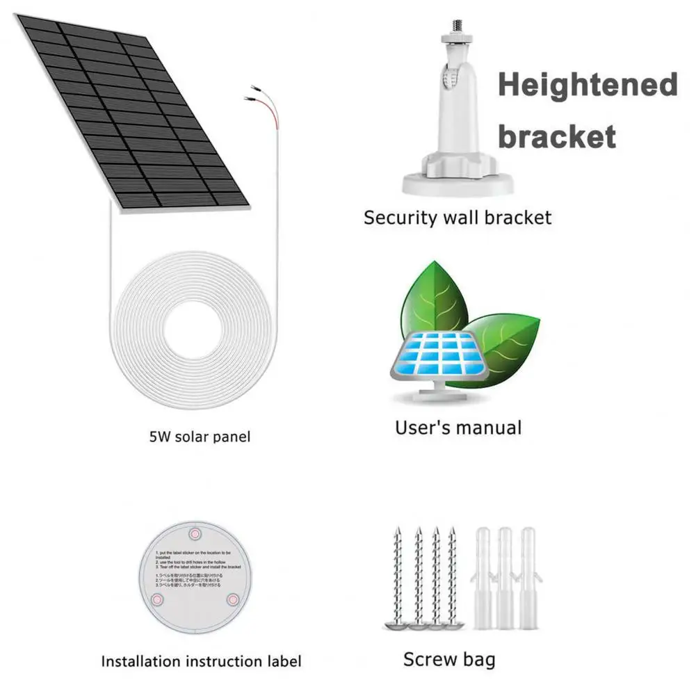 Chargeur de panneau solaire étanche pour sonnette annulaire, chargeur de panneau solaire pour sonnette vidéo, Ip66, 2, 6 W