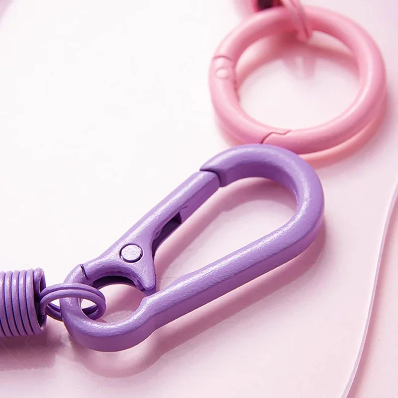1/5pcs Spring Clasp Openable Carabiner Keychain Hooks DIY Connector Buckle Durable Key Rings Accessories for Bag Decorations 6