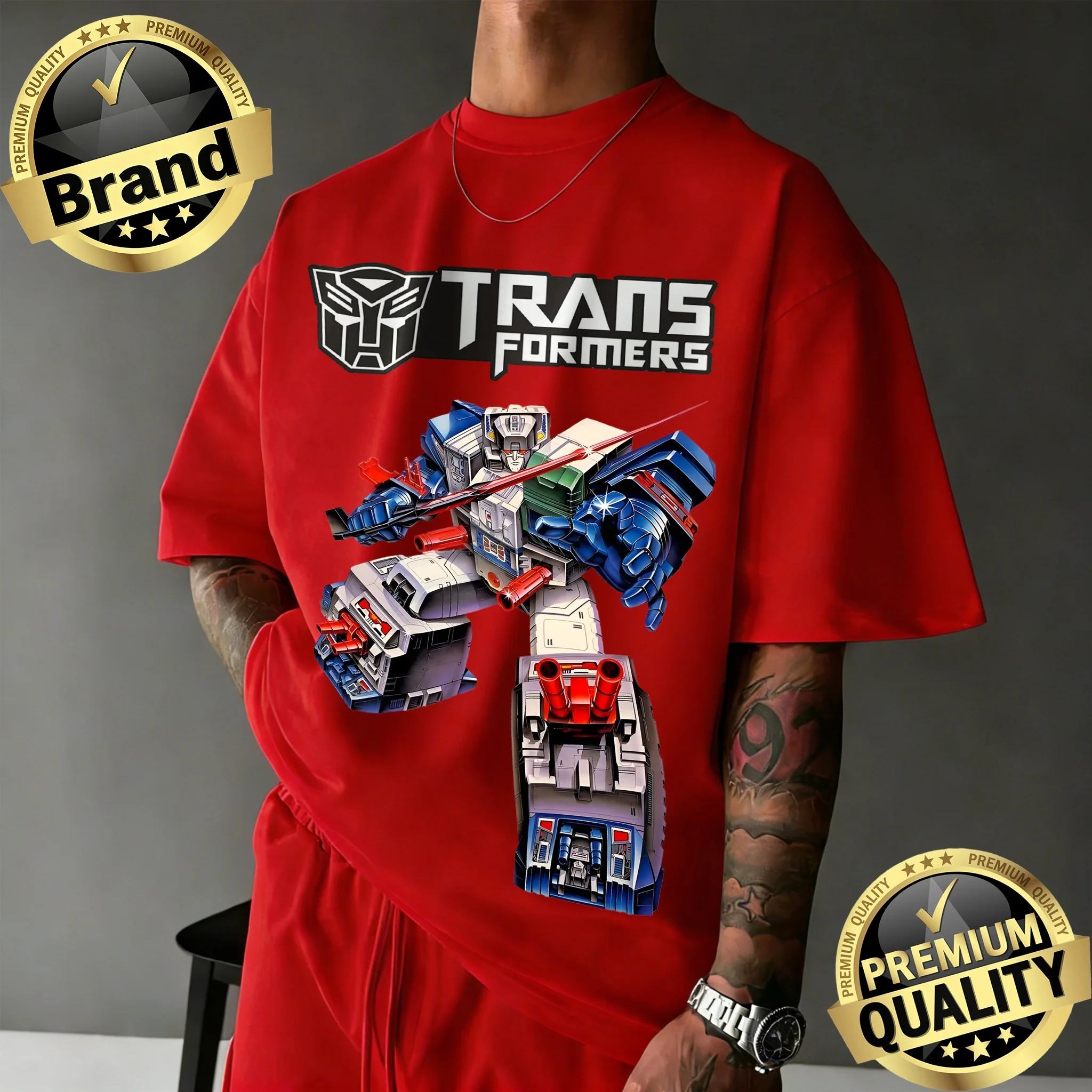 Camiseta de Algodón 100% con Estampado Gráfico de Transformers Fortress Maximus de Hasbro, Verano 2026, Transpirable, Vintage, Cómoda, Talla Grande, Estilo Y2K