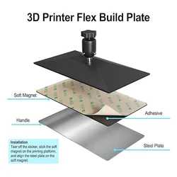 ENERGETIC Elegoo Jupiter SE Resin Build Plate 286x165mm Spring Steel Sheet Magnetic Base Resin Platform for 3D Printer LCD