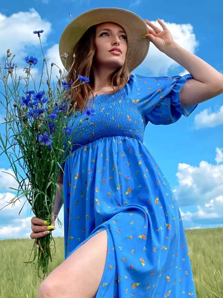 YuooMuoo Fast ip Romantische Bloemen Dames Dr Faionable Ele Sle Herfst 2024 Collectie 00% Andere Materiaal