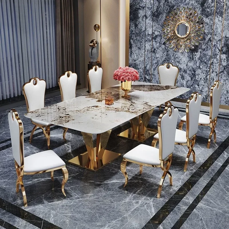 Living Room Furniture Factory Modern Dinning Table And Chair Set Luxury Marble Dining Table Set 6 Seater Dining Tables