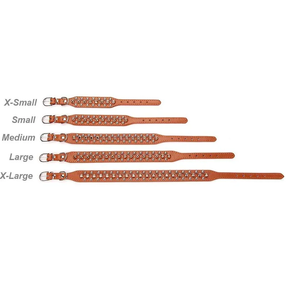 Adjustable Leather Pet Dog collar Neck Strap Supplies PU Leather Punk Rivet Spiked Dog Collar Pet Collars For Small Dog Cat view 5