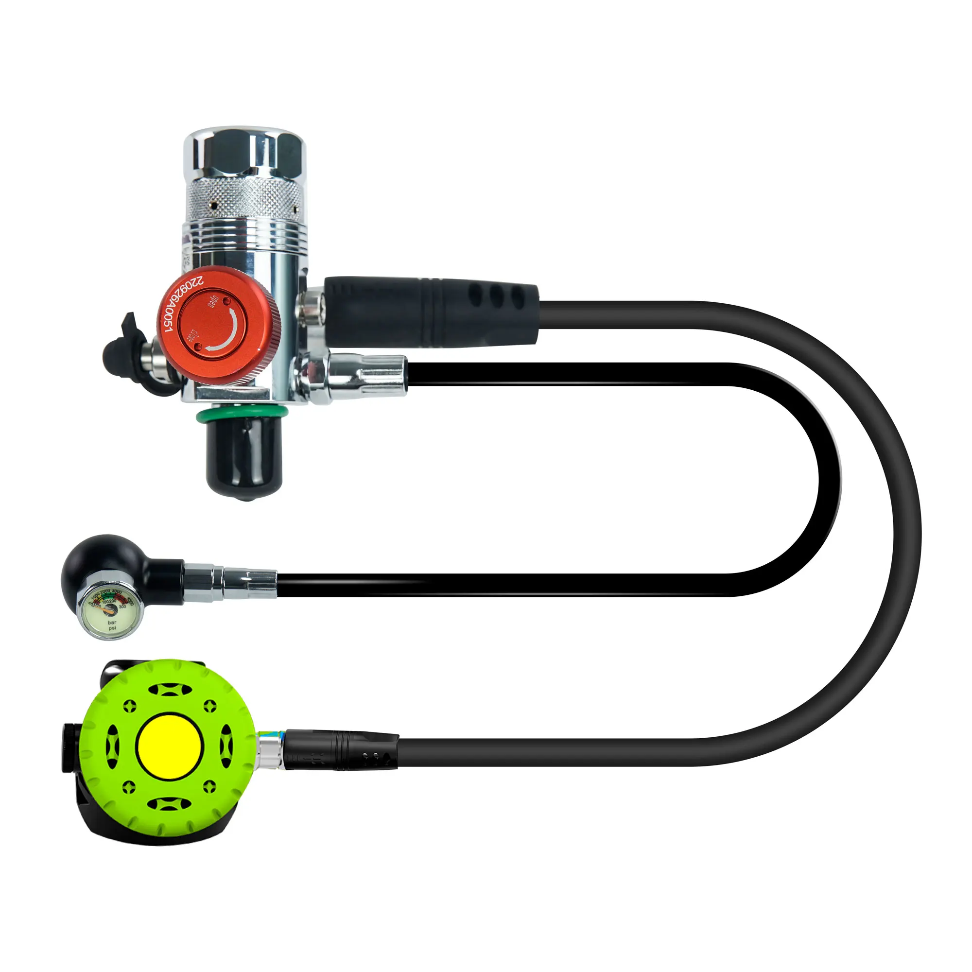 

DEDEPU Scuba Diving Nickel-plated Brass First-Stage Regulator,Plastic Second-Stage Regulator,Extended Pressure Gauge for M18*1.5