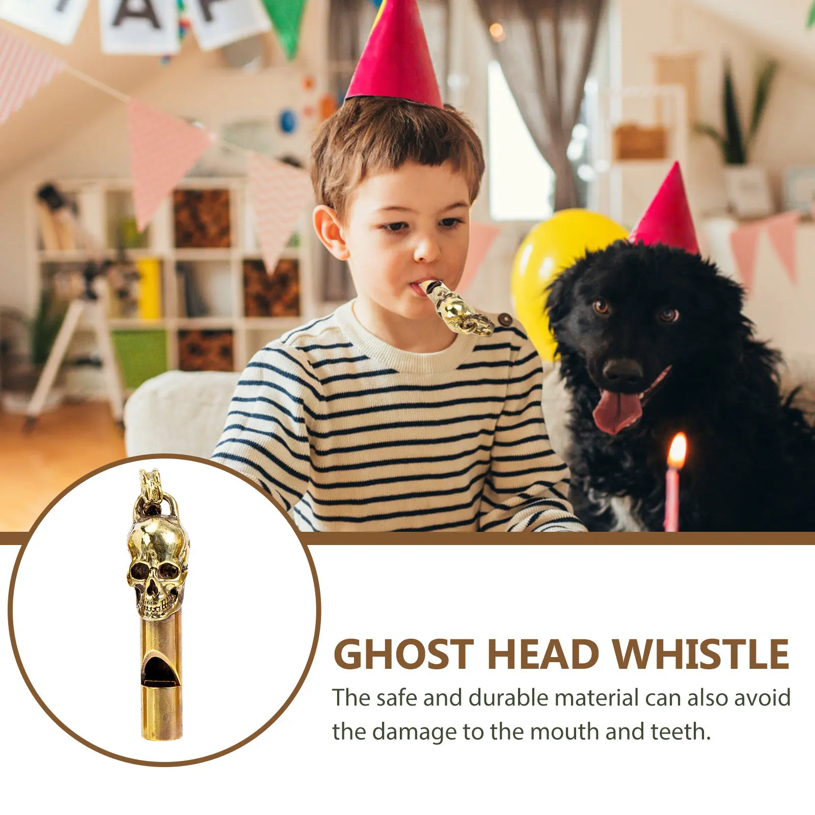 Creative Head Whistle Spooky Themed Party Outdoor Camping Emergency Survival Whistle for Hiking Climbing Referee