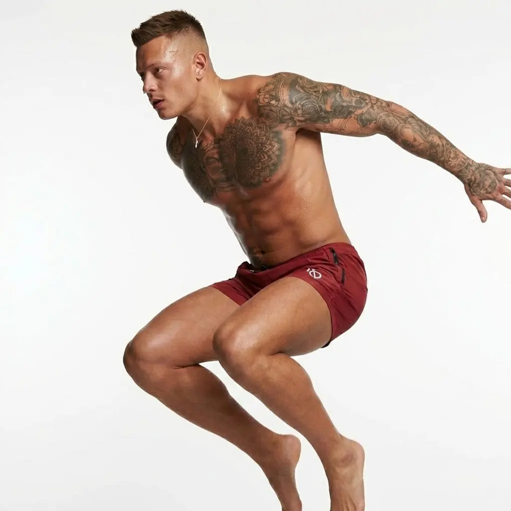 

Мужские шорты для тренировок с 5 точками Muscle — повседневные спортивные брюки для бега, пляжного фитнеса для мужчин