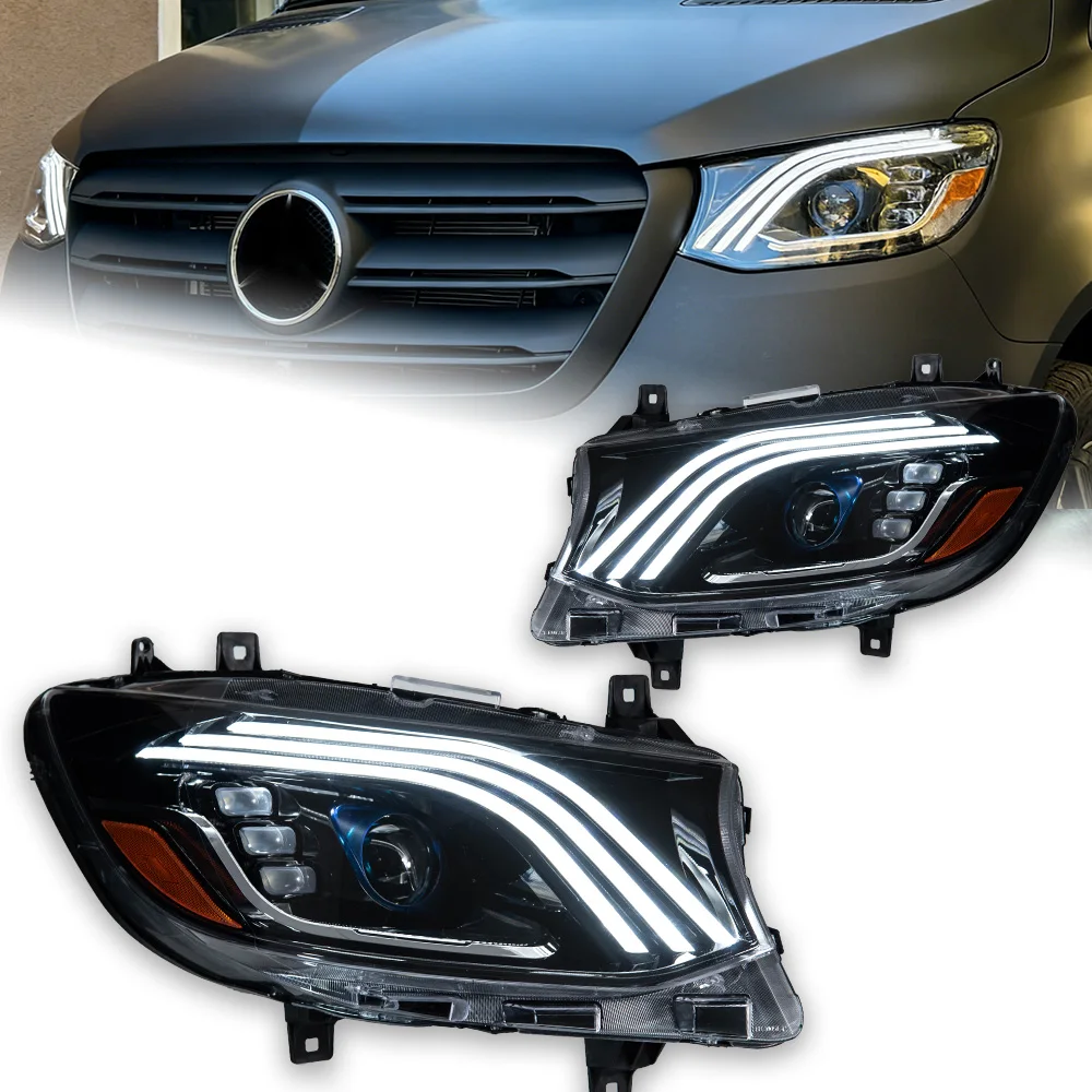 AKD Car Lights for Benz Sprinter Headlight Projector Lens Maybach Style Head Lamp DRL Automotive Accessories