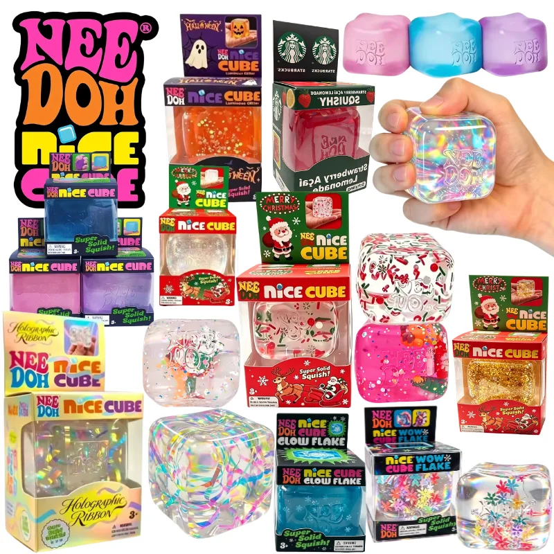 Fidget Cube Original - Nee Doh Holographic Ribbon Nice Cube