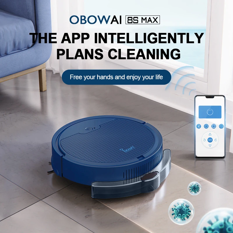 Upgraded 2000Pa Robot Vacuum Cleaner Smart APP Household Sweeping Vacuum Robot Wet and Dry Dual-purpose Anti-fall Vacuum Cleaner