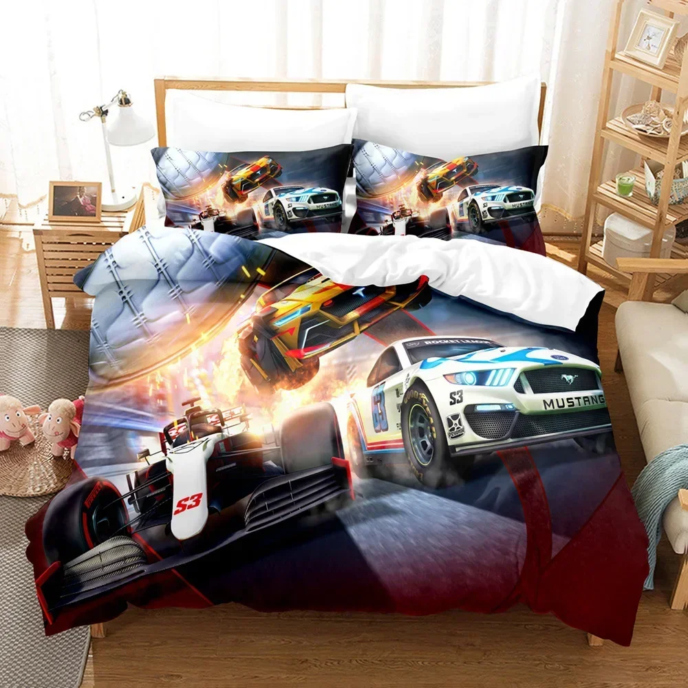 

Rocket League Bedding Set Cartoon Comfortable Duvet Quilt Cover Pillowcase Bedding Set Children Bedroom Decoration Home Textile