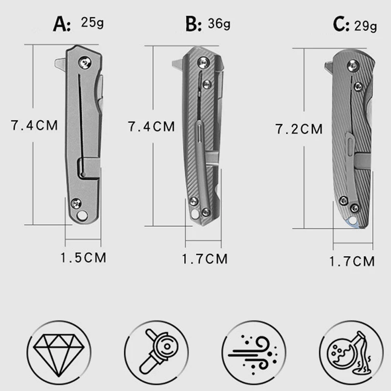 Imagem -03 - Titanium Alloy Mini Folding Knife Bisturi Edc Lâmina Substituível Escultura Gravada Ferramentas Utilitárias Atualização 10 Pcs No.24