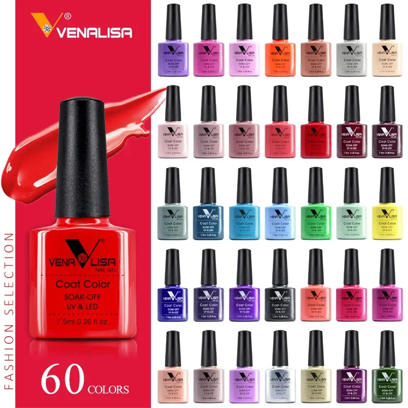 7.5ml VENALISA Nail Gel Polish High Quality Nail Art Salon 60 Colors Soak off UV LED Nail Gel Varnish Camouflage Color Lacquer