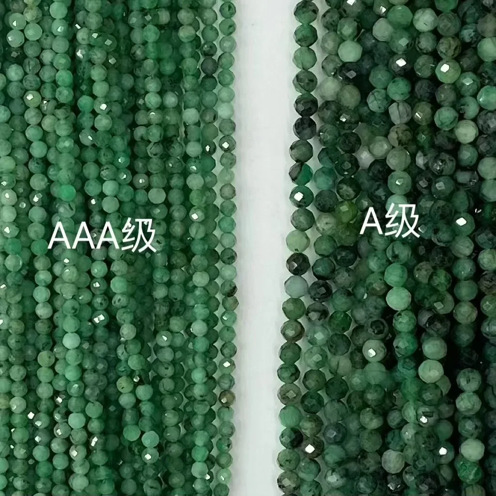 Natural Emerald Loose Beads for Women Jewelry Making DIY Bracelet Necklace 38cm Accessories Manufacturer Wholesale