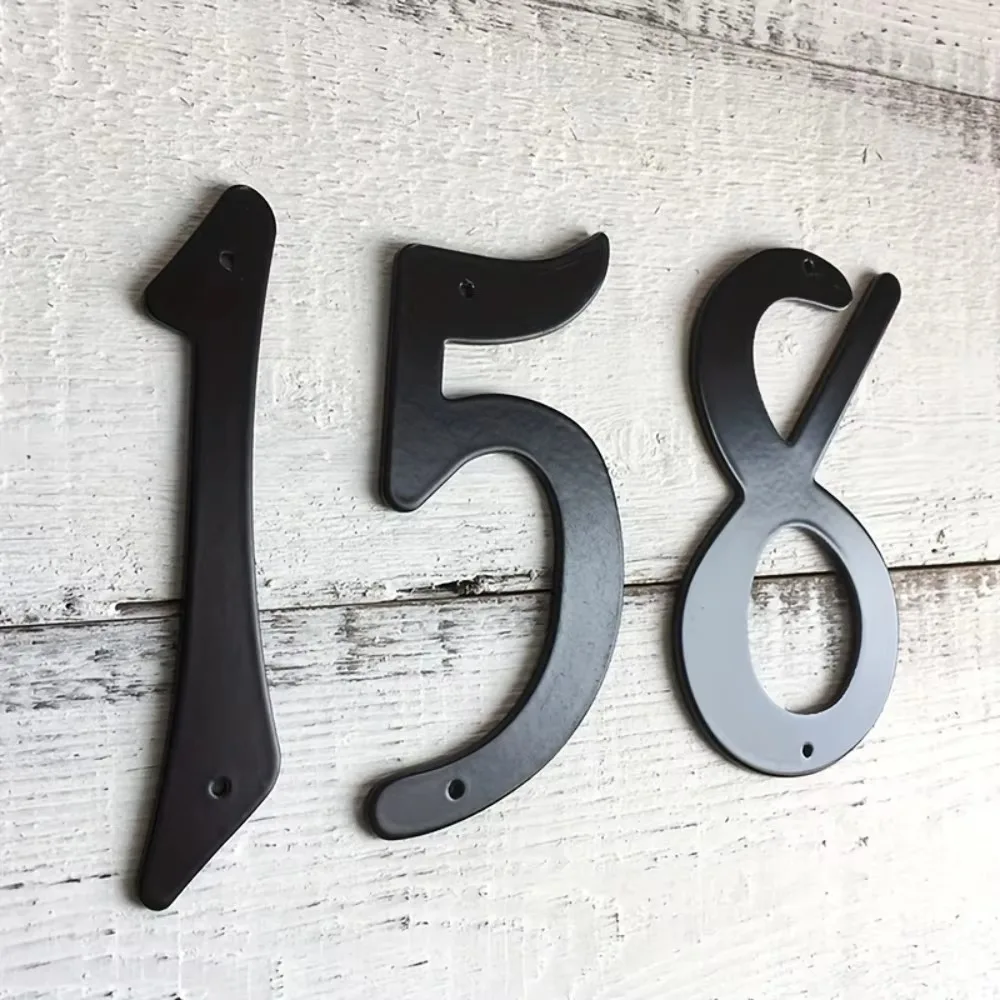 CIFBUY Metal Wall Art Wrought Iron Address Number Sign Rustproof Hanging Decor For Outdoor Door Mailbox Apartment Home Black Sig