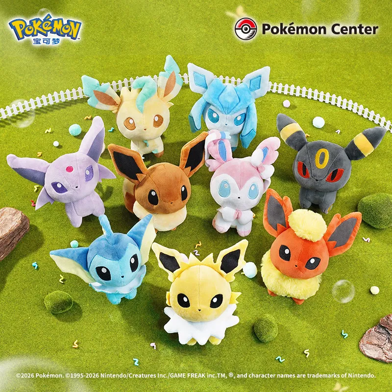 

Плюшевые игрушки Pokemon Center: серия кукол Eevee, Vaporeon, Jolteon, Flareon, Moon Eevee, плюшевые украшения, подарок на Рождество и день рождения
