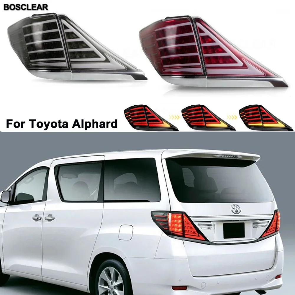 

2X Car LED TailLights Assembly For Toyota Alphard Alfa 2007 08 09 10 11 12 13 14 Brake Light With Turning Signal Light Tail Lamp