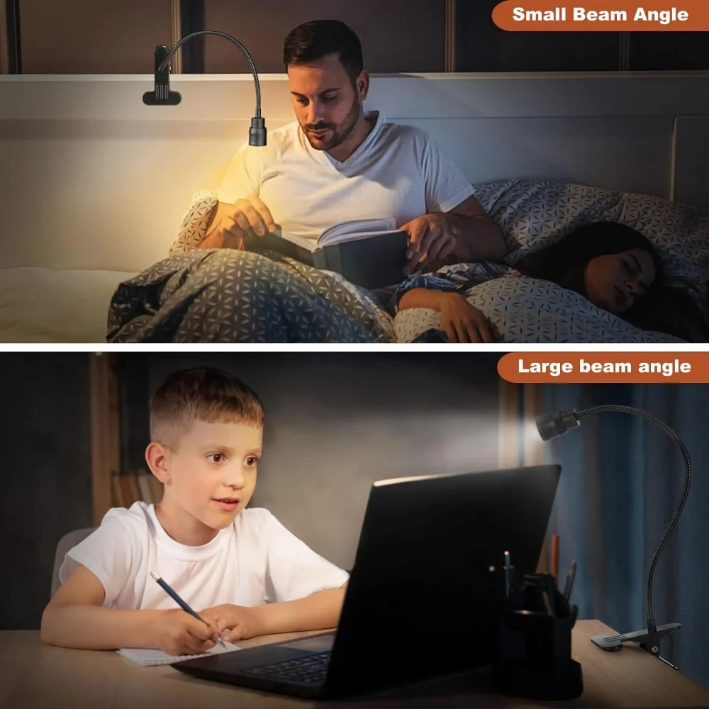 Zoomable LED Reading Lights USB Clamp Book Light Flexible Gooseneck Read Night Light Adjustable Book Lamp Studing Reading Lamp