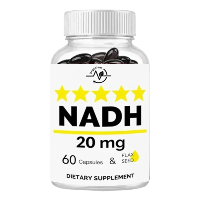 

NADH 20mg -60 Capsules Vegetarian Capsules - Reduced Niacinamide Adenosine Dinucleotide Supplement