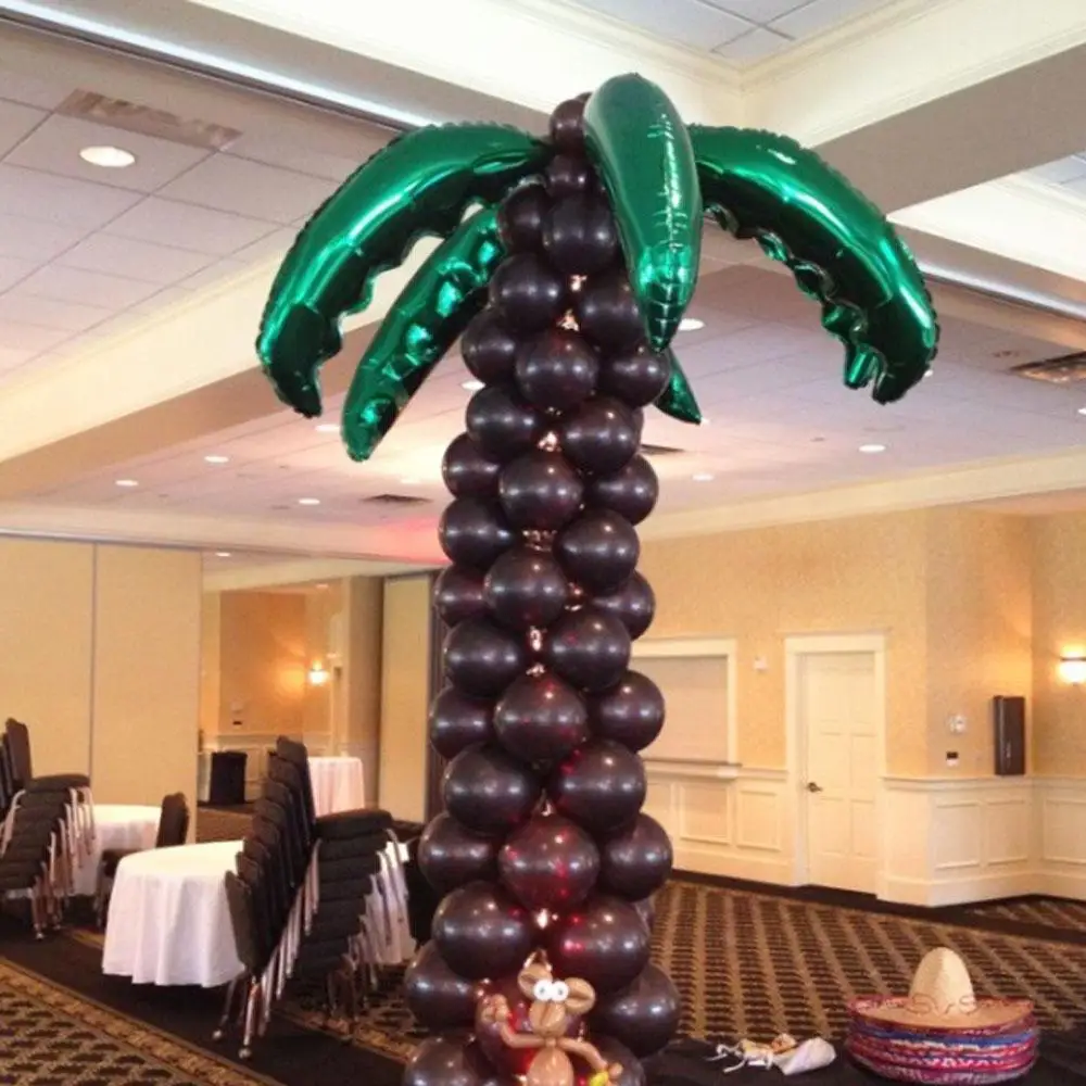 

Aluminum Foil Palm Tree Leaf Balloons Durable 36 Inch Coconut Tree Leaf Balloons High Quality Convenient Palm Leaf Balls Wedding
