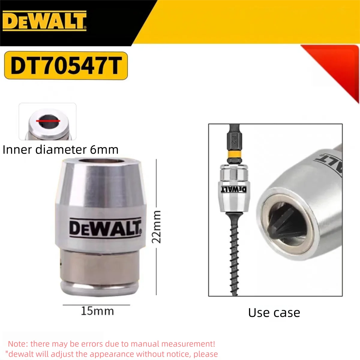 DeWalt DT70547T electric screwdriver bits with magnetic ring, Phillips head anti-slip screwdriver, magnetic drill socket.