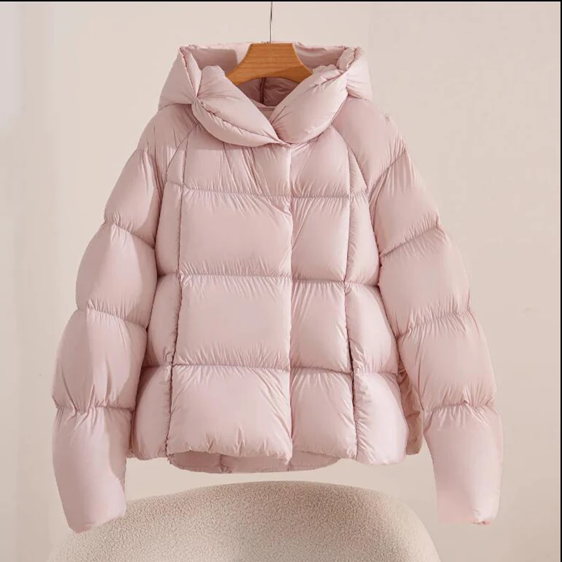 

New Windproof Short Women's Winter Clothes Korean Style Hooded Puffer Jacket Down Cotton Padded Coat Outwear Warm Female
